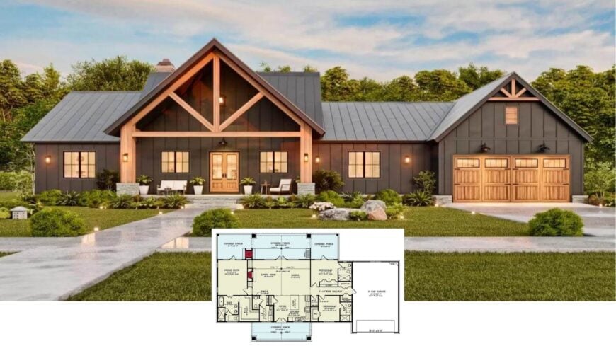 Tour This Striking 3-Bedroom Contemporary Craftsman with Timber Trusses and Vaulted Living (Approx. 1,928 Sq. Ft Floor Plan)