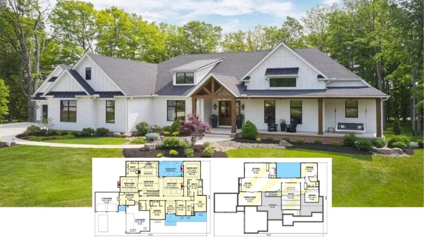 Tour This 4-Bedroom Craftsman Retreat with Vaulted Ceilings, Dual Garages, and a Poolside Oasis