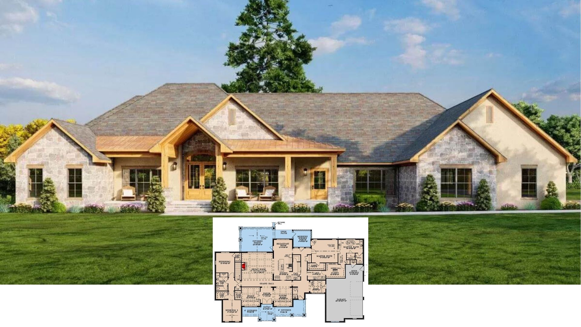 Tour This Stone-Clad Craftsman Ranch with an Entertainment-Ready Lower Level (Approx. 2,850 Sq. Ft., 4 Beds, 3.5 Baths)