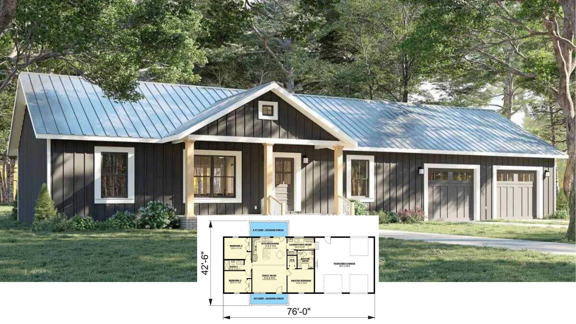 Step Inside This 1,700-Sq. Ft. Craftsman Cottage with Cathedral Ceilings and Dual Porches