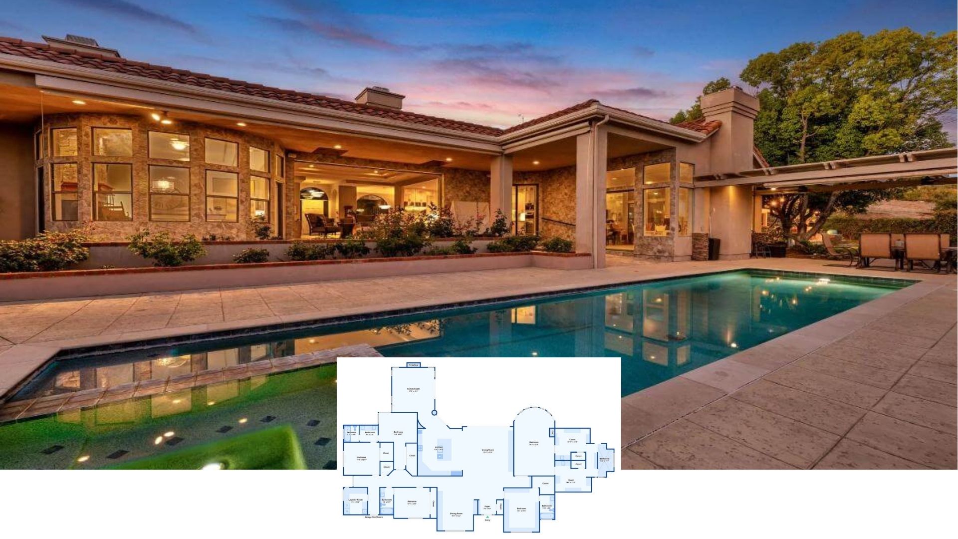 Tour This Sun-Kissed 5-Bedroom Mediterranean Villa Wrapped Around a Resort-Style Pool