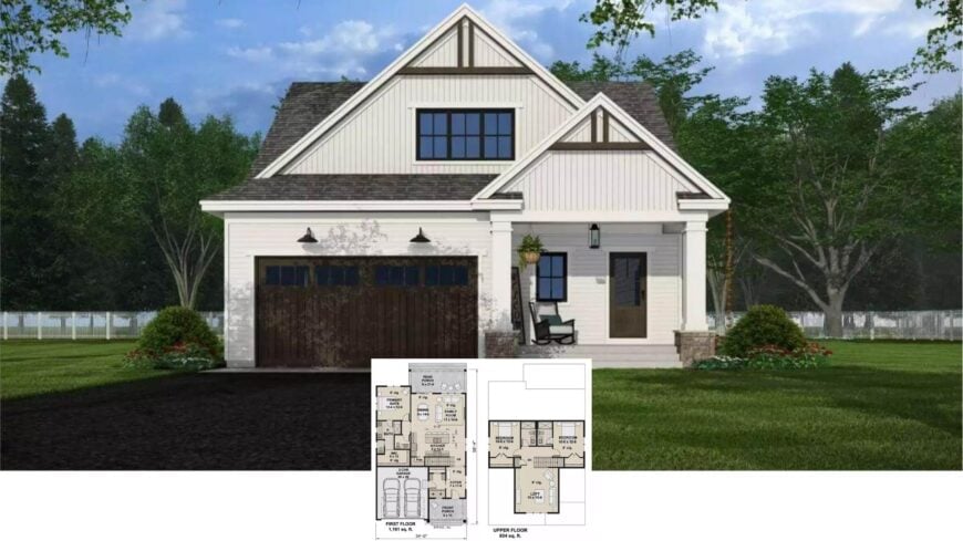 Tour this 3-Bedroom, 2,350-Sq-Ft Contemporary Craftsman with Loft, Mudroom & Rear Porch (Floor Plan)