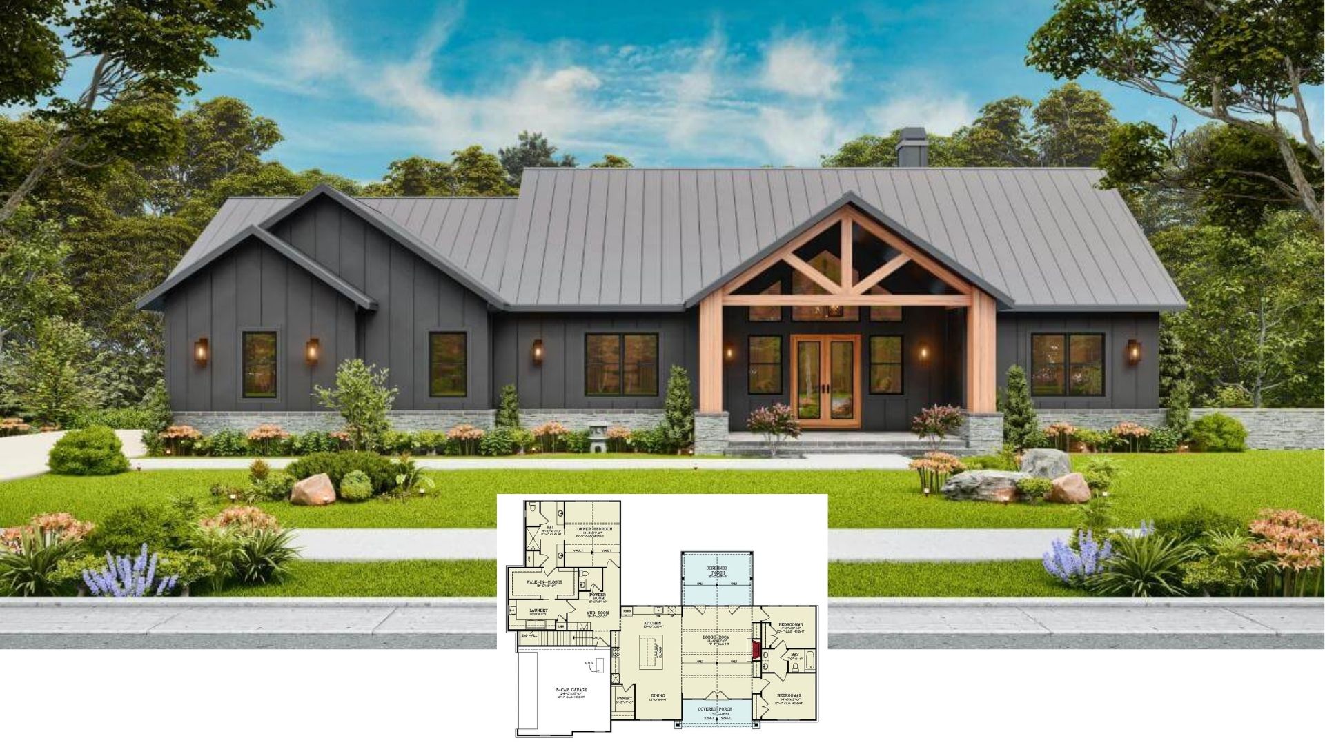 Step Inside This 4-Bedroom Craftsman with Exposed Trusses, Metal Roof, and a Versatile Lower Level (Approx. 3,402Sq. Ft.)