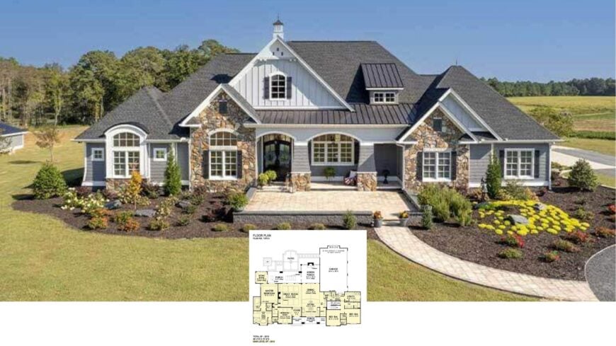 Tour This 2,910-Sq.-Ft. Craftsman Gem With Stone Accents and Sun-Splashed Living Spaces