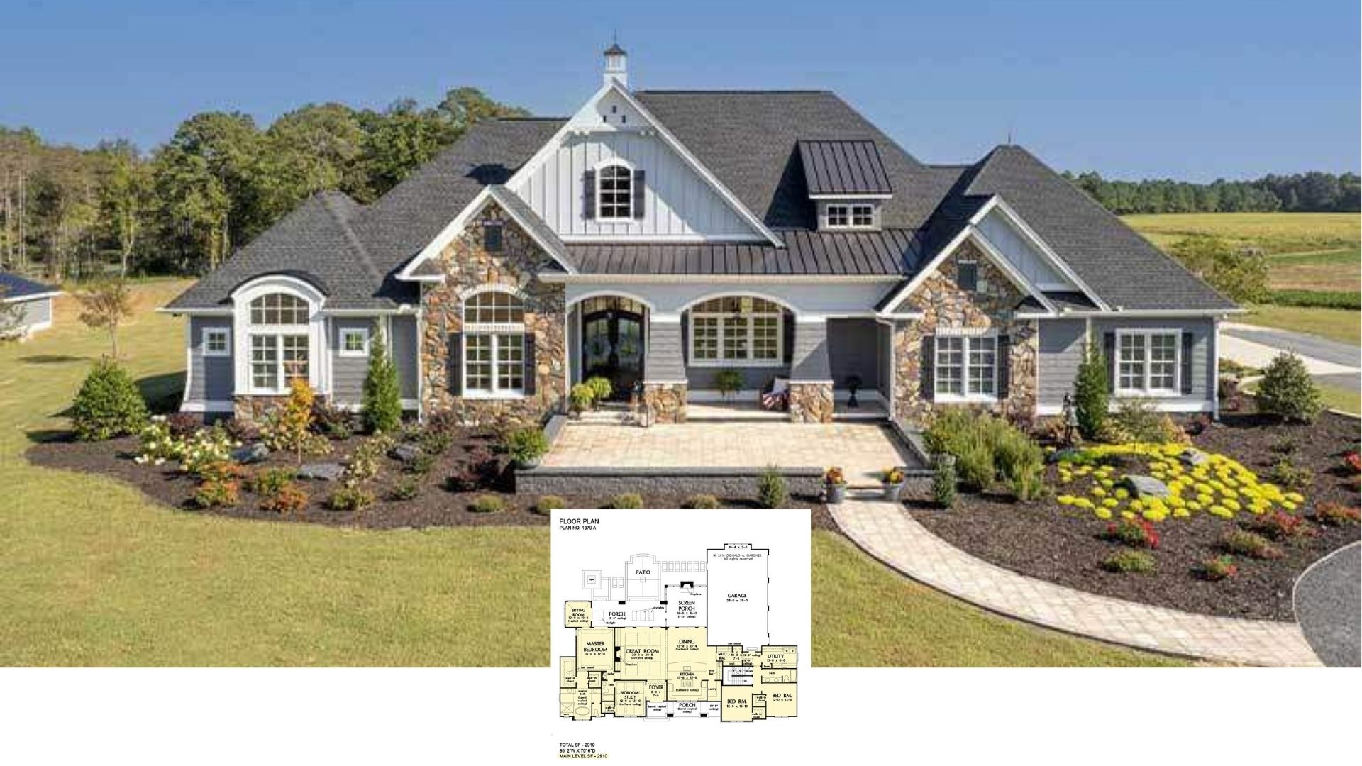 Tour This 2,910-Sq.-Ft. Craftsman Gem With Stone Accents and Sun-Splashed Living Spaces