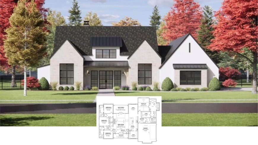 Step Inside This 3,050-Sq.-Ft. Contemporary Farmhouse with Vaulted Ceilings and a Dramatic Black Range Hood