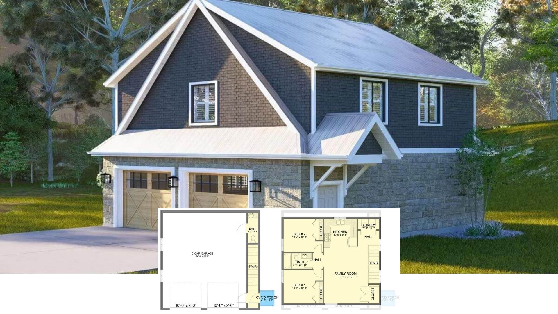 Tour This Smart 2-Bedroom Craftsman Carriage House with a Lofted Studio Over a Two-Car Garage