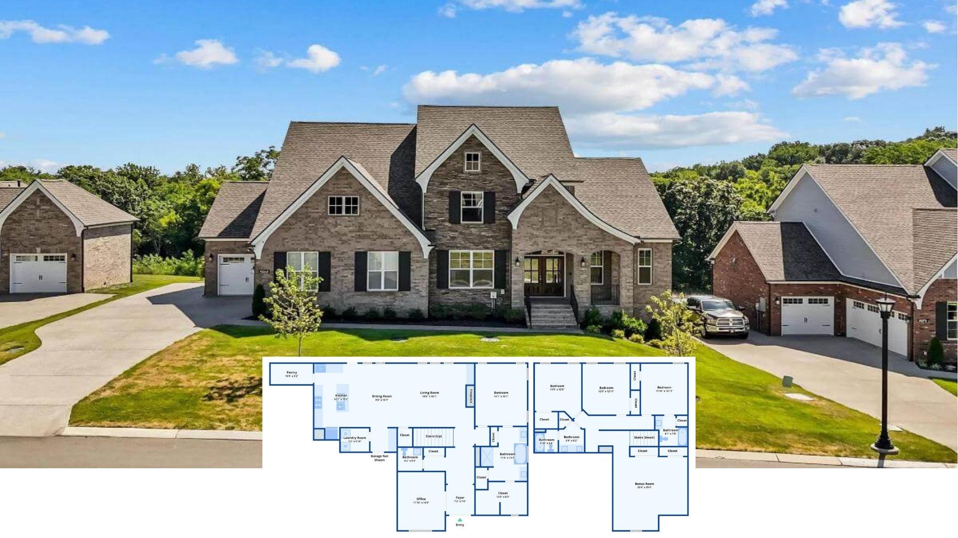 Tour This Stately 4-Bedroom Brick Craftsman, Complete with Bonus Room and Home Office (3,000 Sq. Ft. Floor Plan)