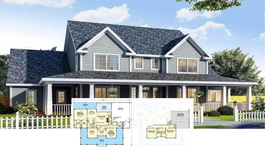 Step Onto the Porch of This 2,480-Sq. Ft. Craftsman Charmer with 3 Bedrooms, 2.5 Baths, and a Screened Bonus Space (Floor Plan)