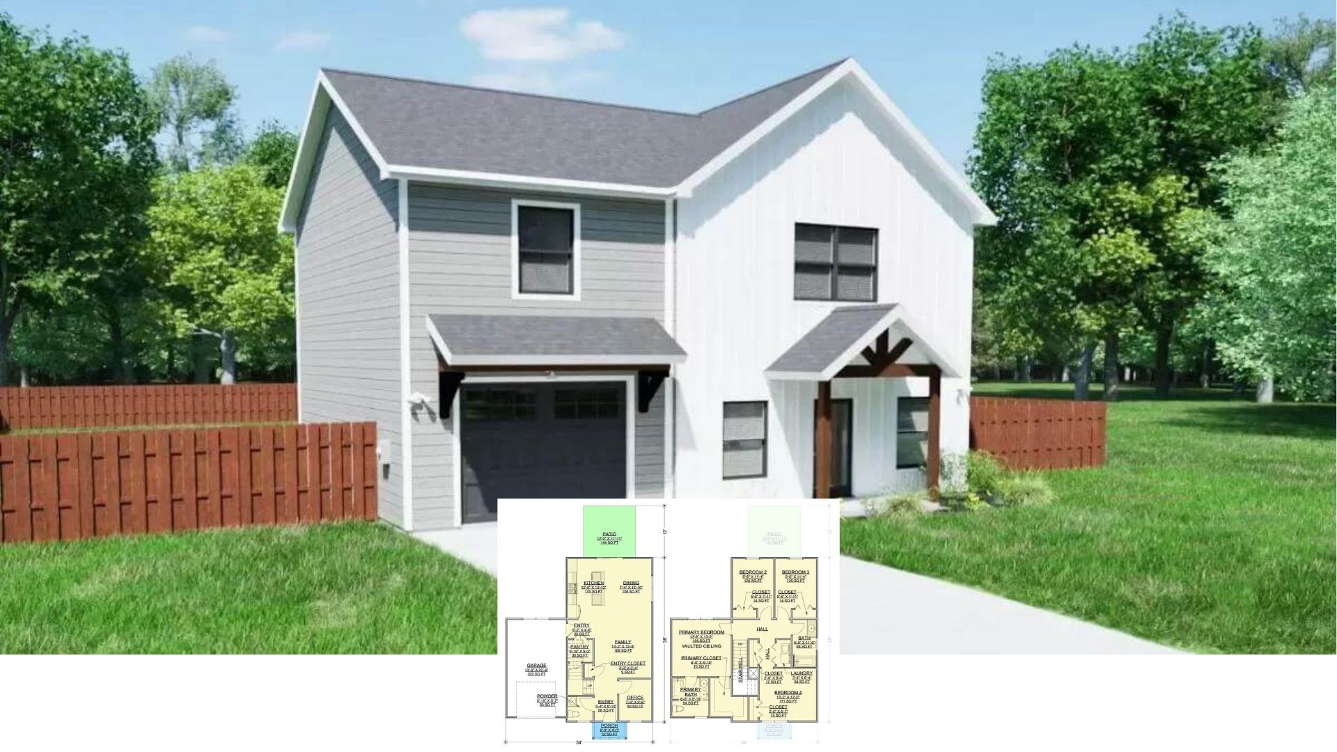 Tour This Smartly Laid-Out 4-Bedroom Modern Craftsman Home with Dual-Tone Siding (Floor Plan)