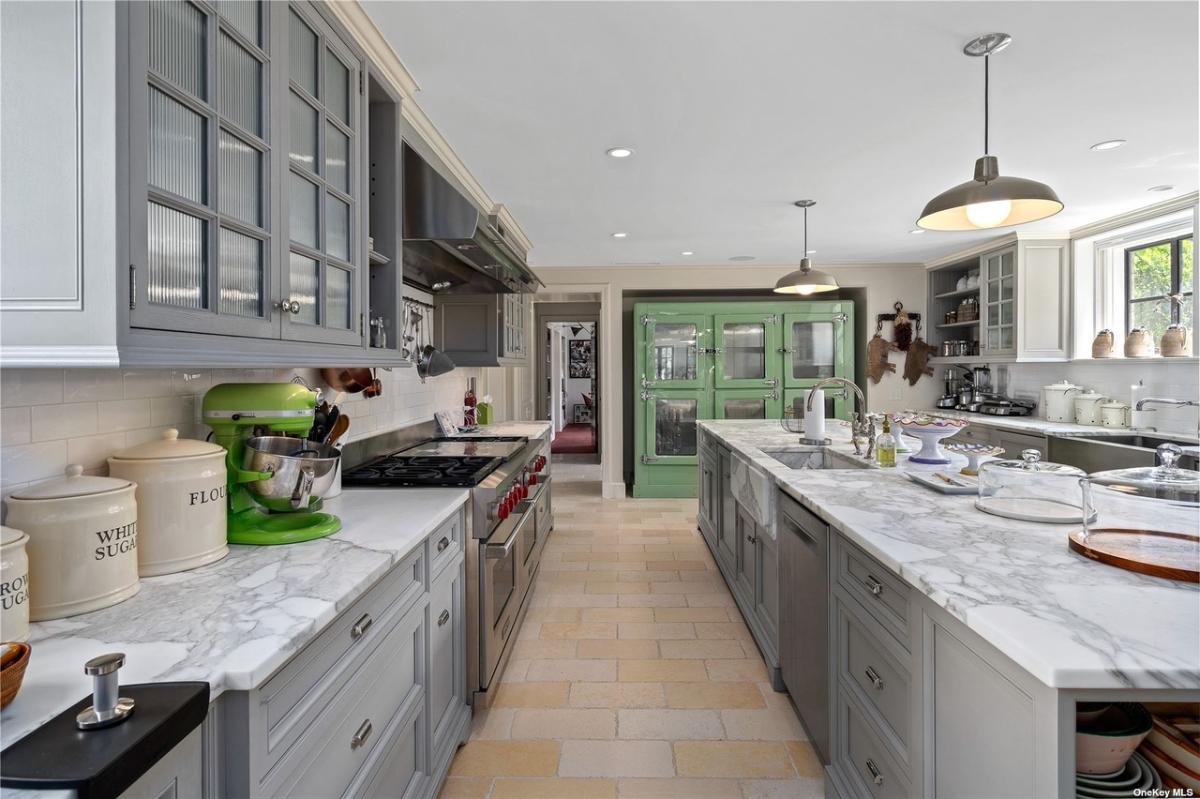 Kitchen with custom cabinetry.