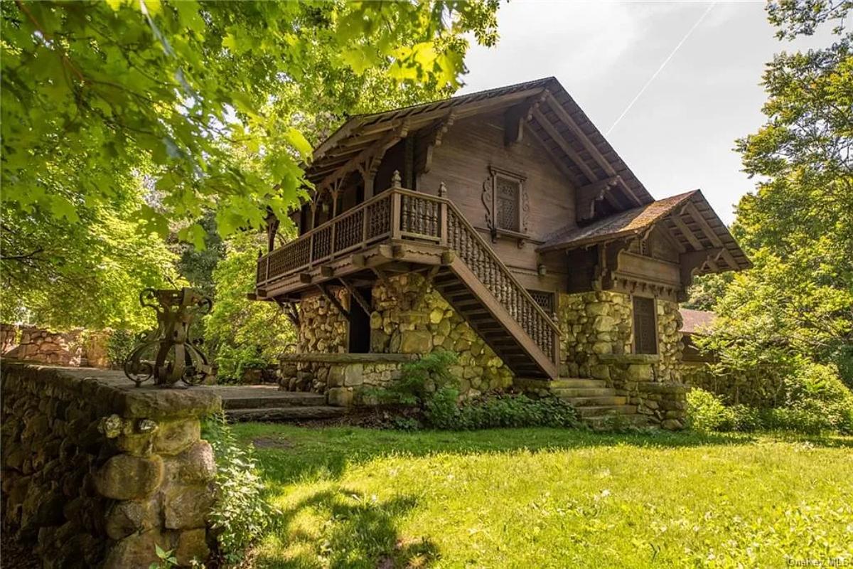 Guest house with wooden stairs.
