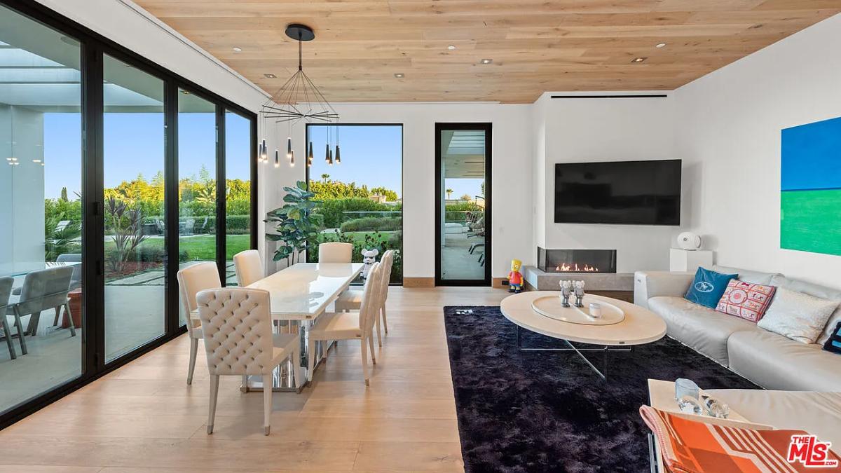 Interior view of the house with living space and a dining area.