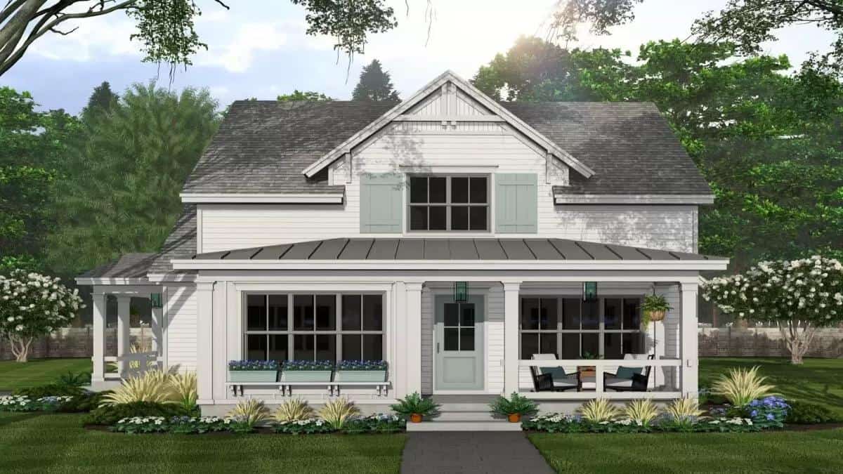 4-Bedroom Modern Farmhouse with Loft and Bonus Expansion (Floor Plan)