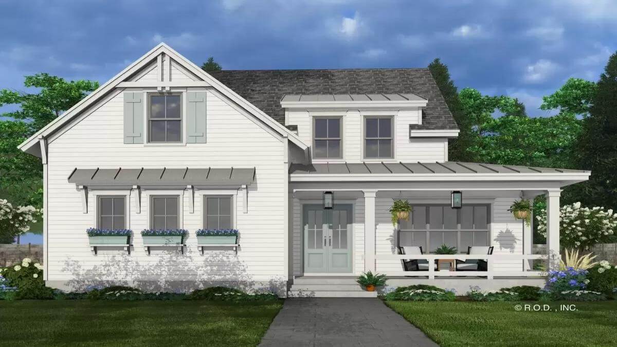 Farmhouse Style 4-Bedroom Home with Loft and Bonus Expansion (Floor Plan)