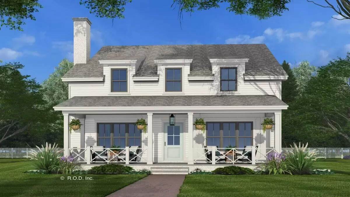 Farmhouse Style 4-Bedroom Home with Flex Space and Loft (Floor Plan)