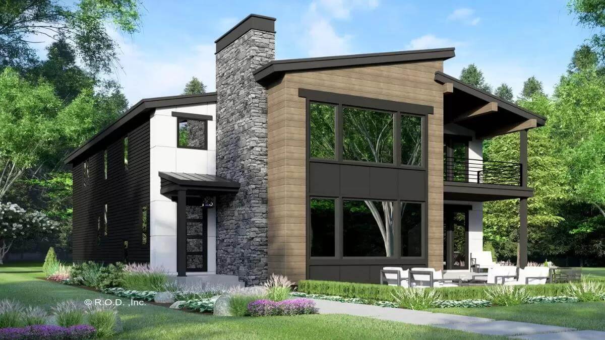 5-Bedroom Modern Contemporary Home with Loft and Wet Bar (Floor Plan)