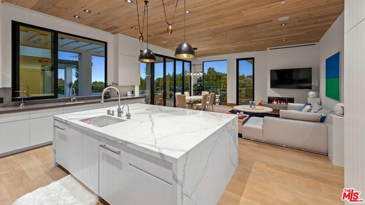 Kitchen with a large island prep area.