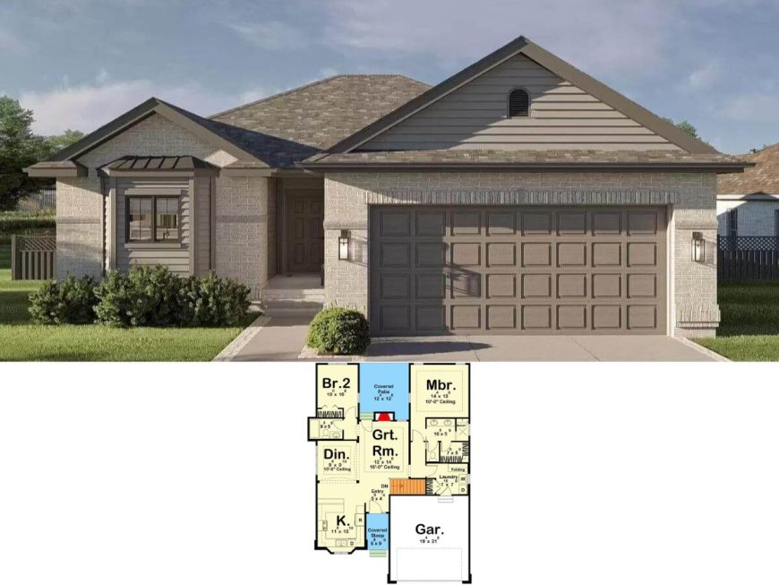 Adobe Style 3-Bedroom Single-Story Home for a Corner Lot with Open ...