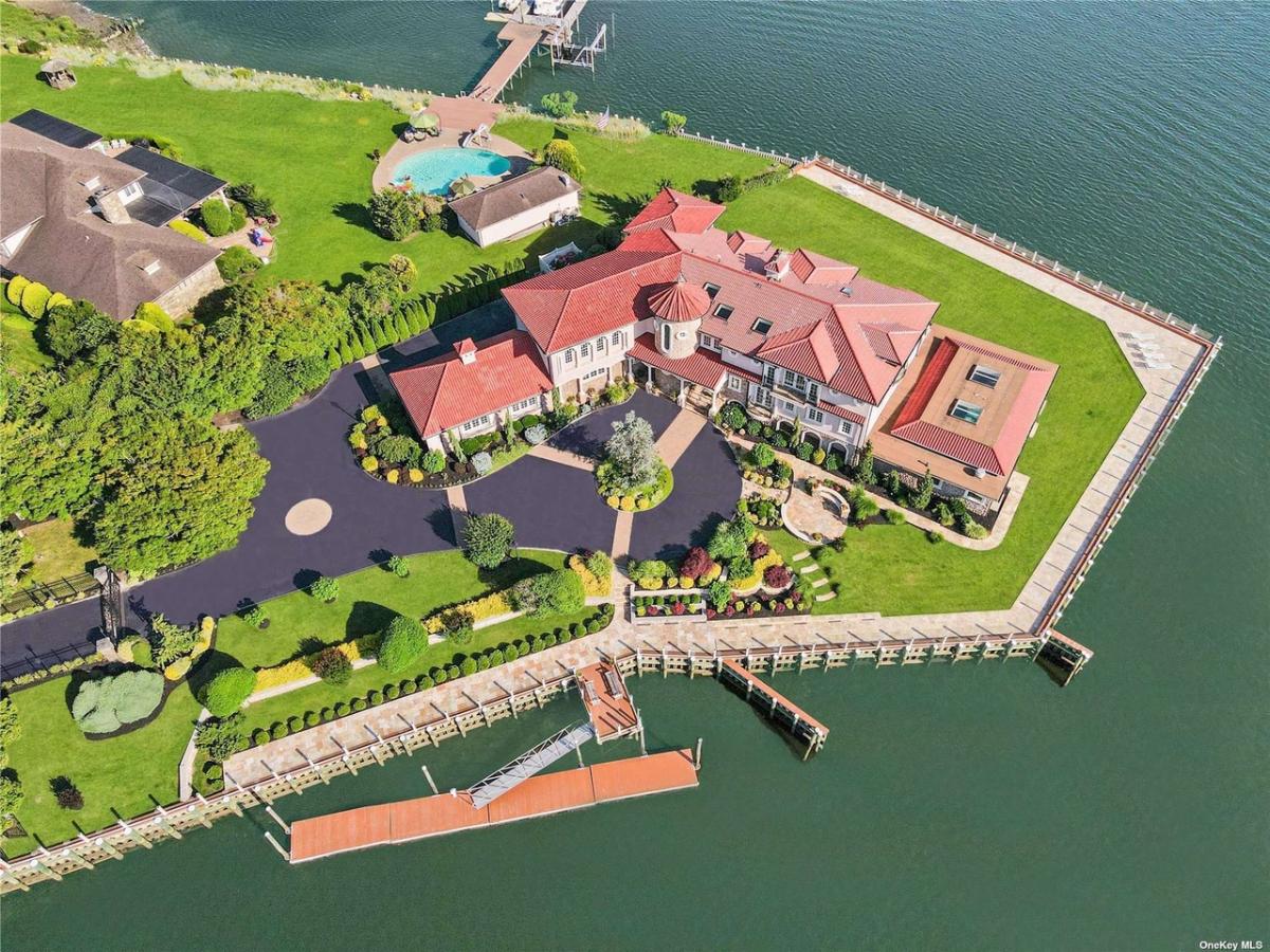 Aerial view of the property.