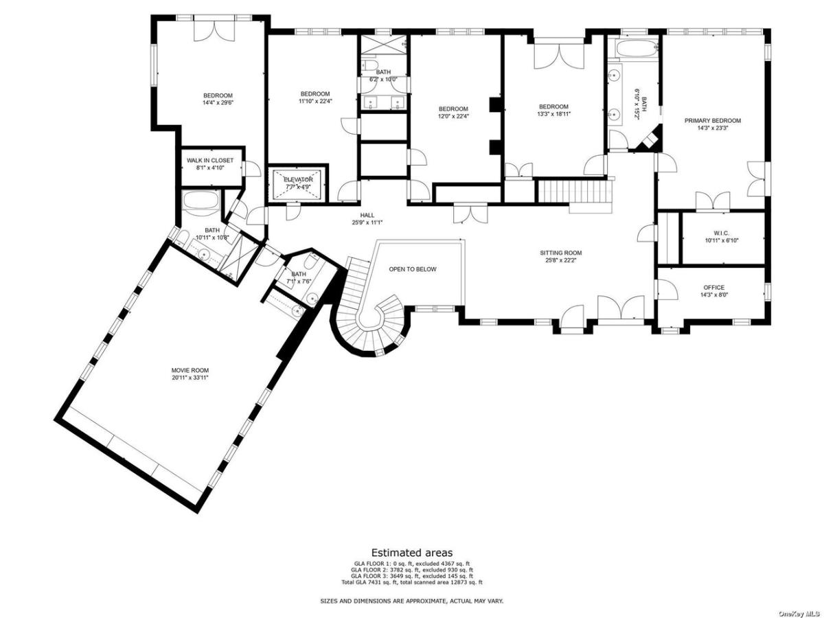 Floor plan of the mansion.