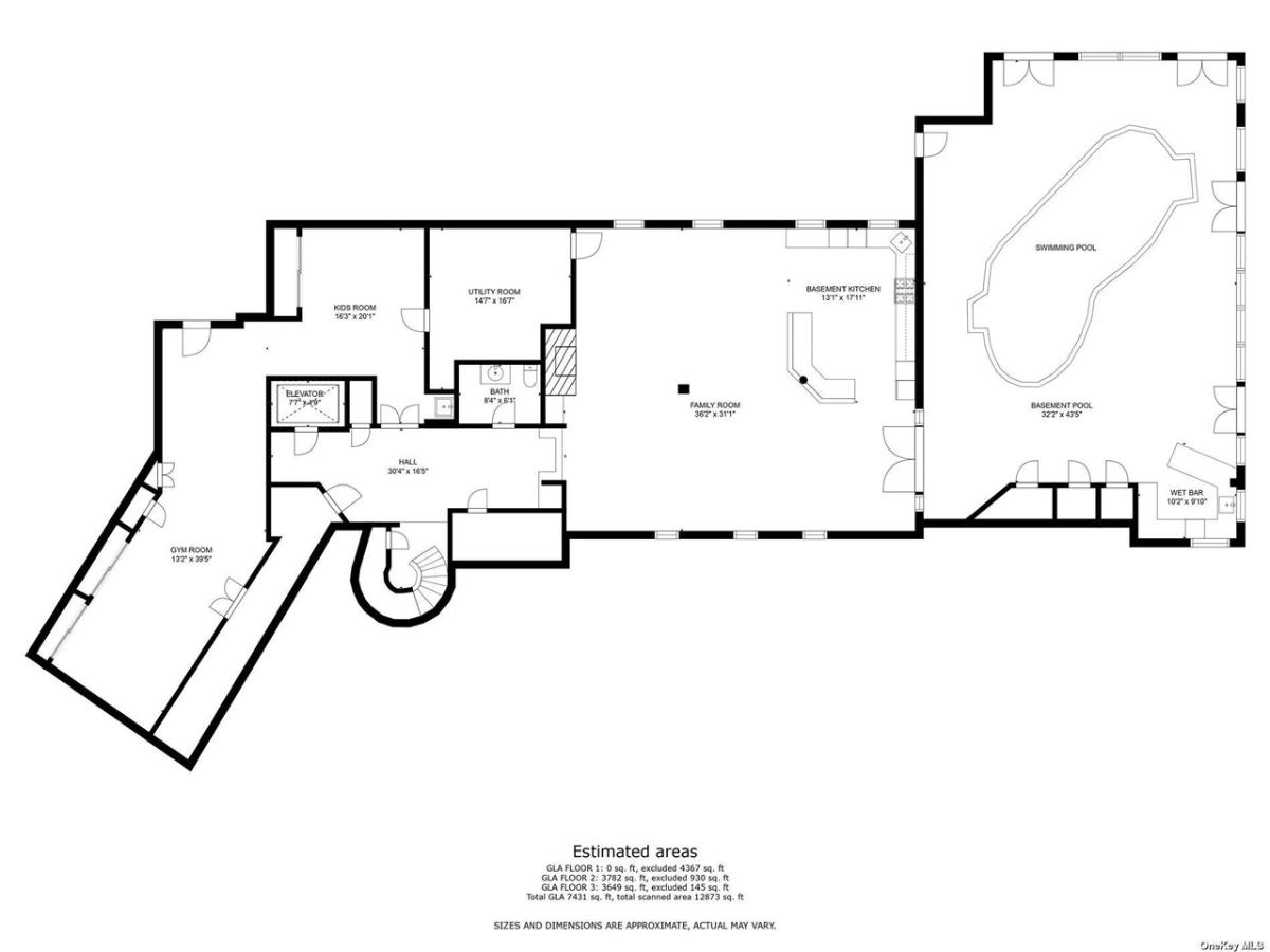 Floor plan of the mansion.