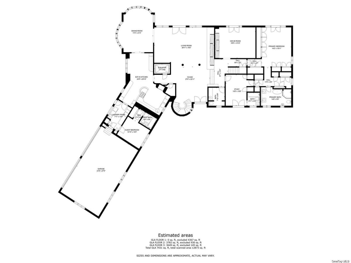 Floor plan of the mansion.