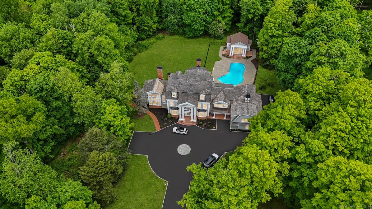 Aerial view of the property.