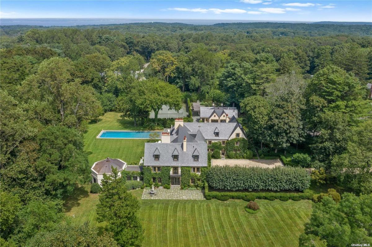 Aerial view of the property.