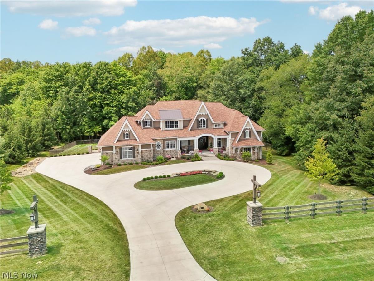Aerial view of the house.