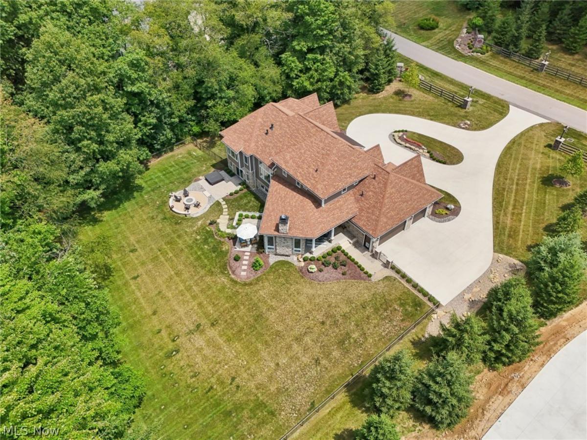 Aerial view of the house.