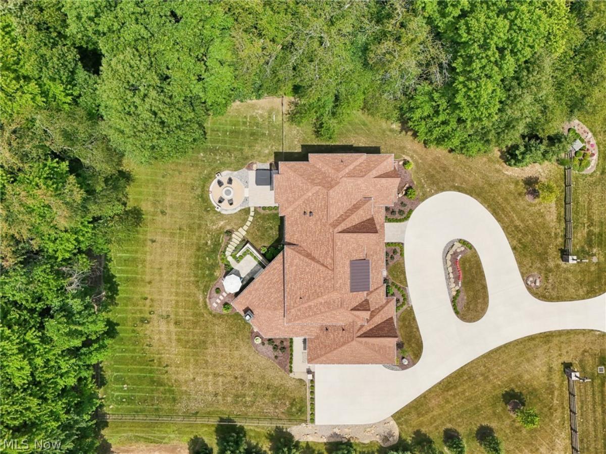 Aerial top view of the house.