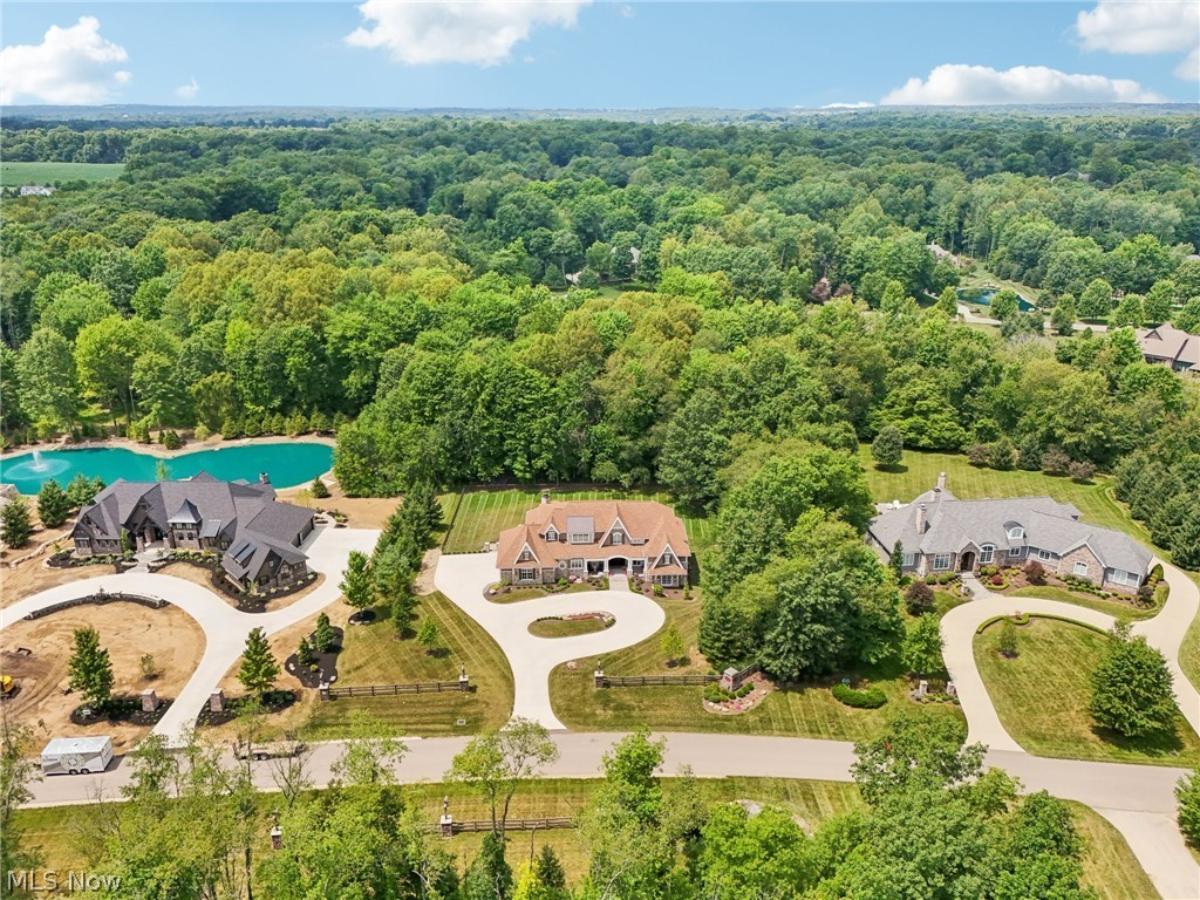 Aerial view of the house.