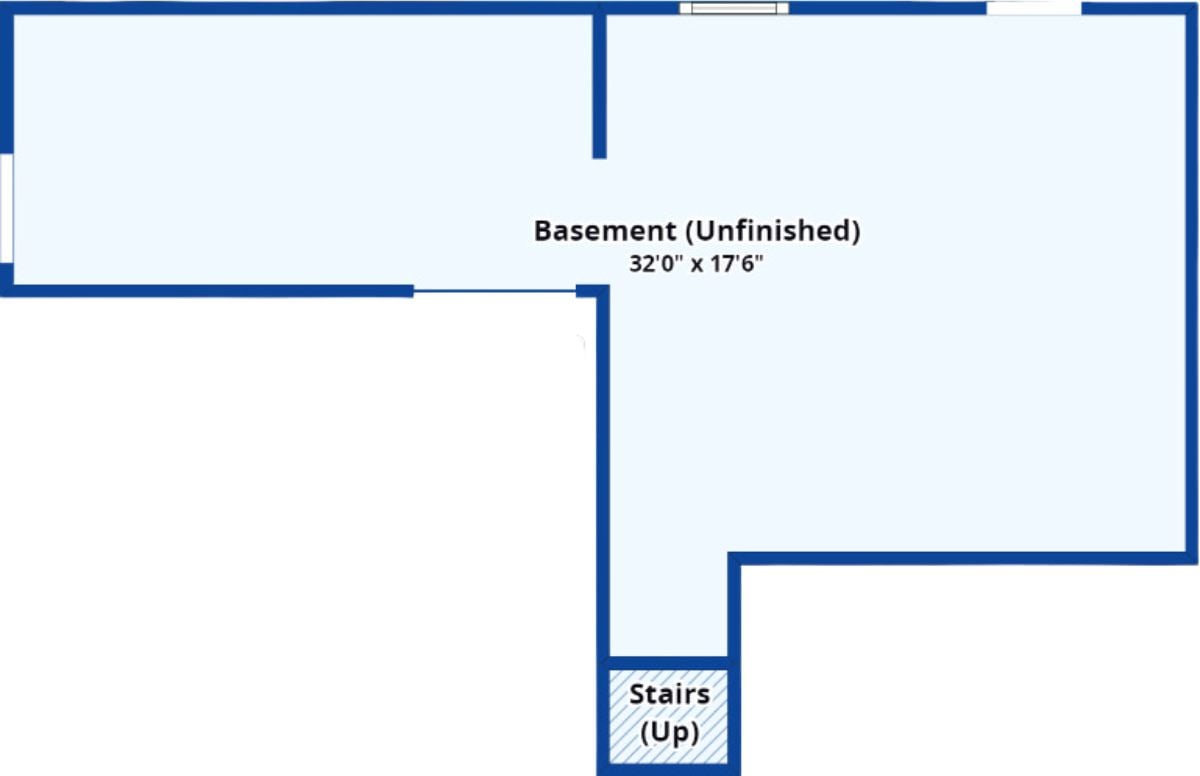 A basement floor plan.