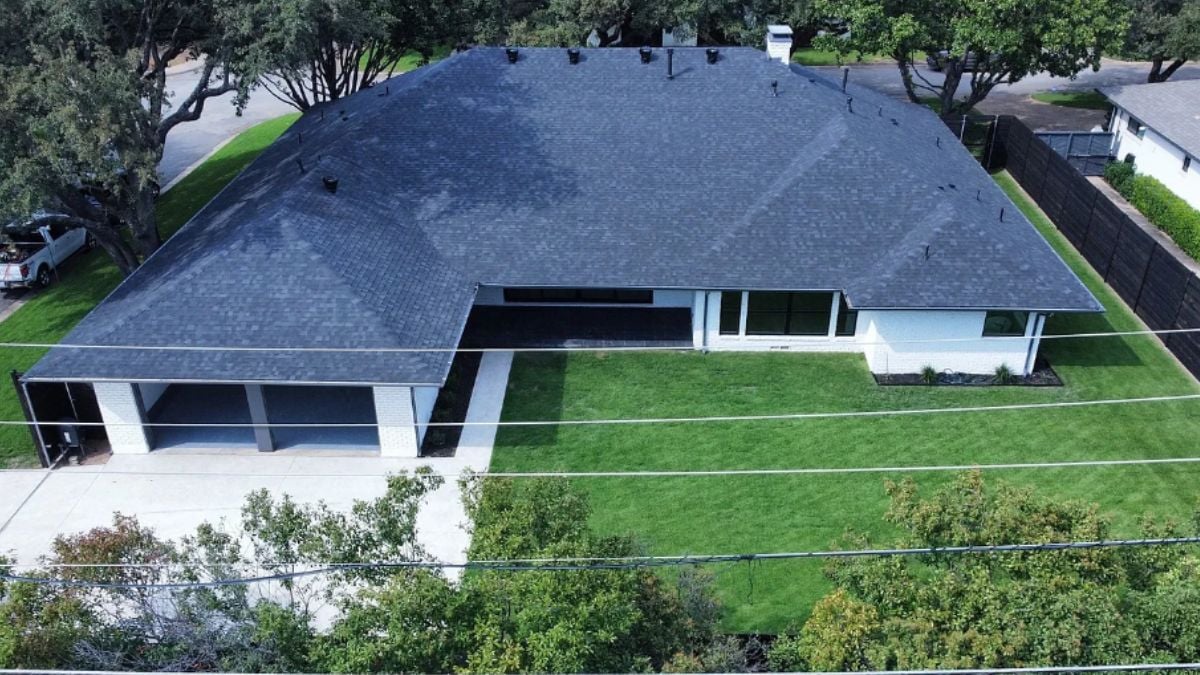 The aerial view of the property.