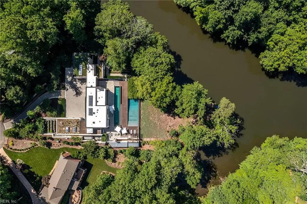 Aerial view of the property.