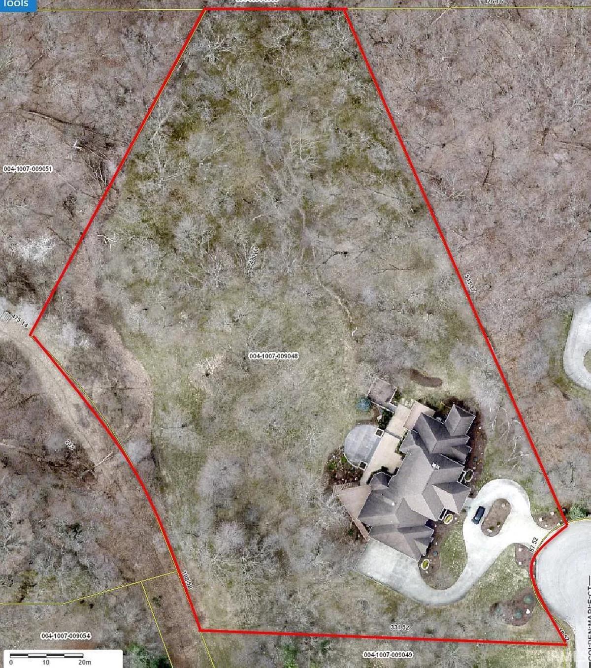 Aerial view of the property.