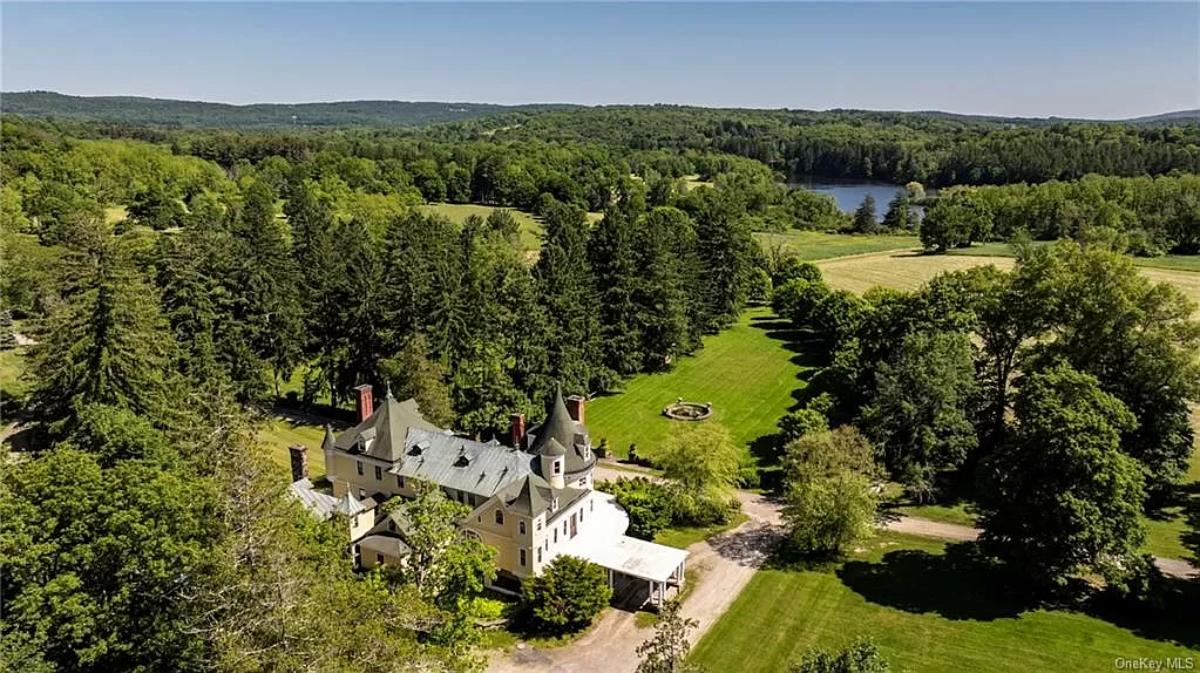 Aerial view of the property.