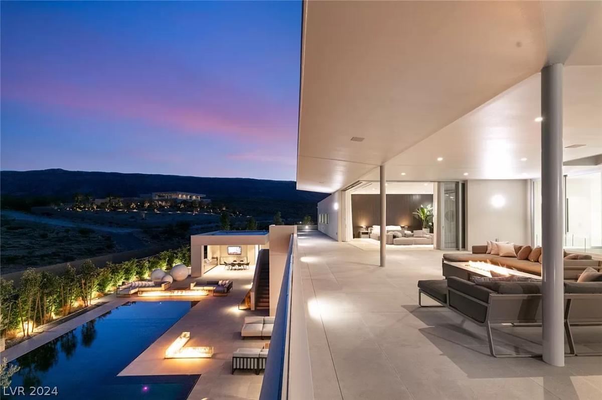 Balcony with couches.