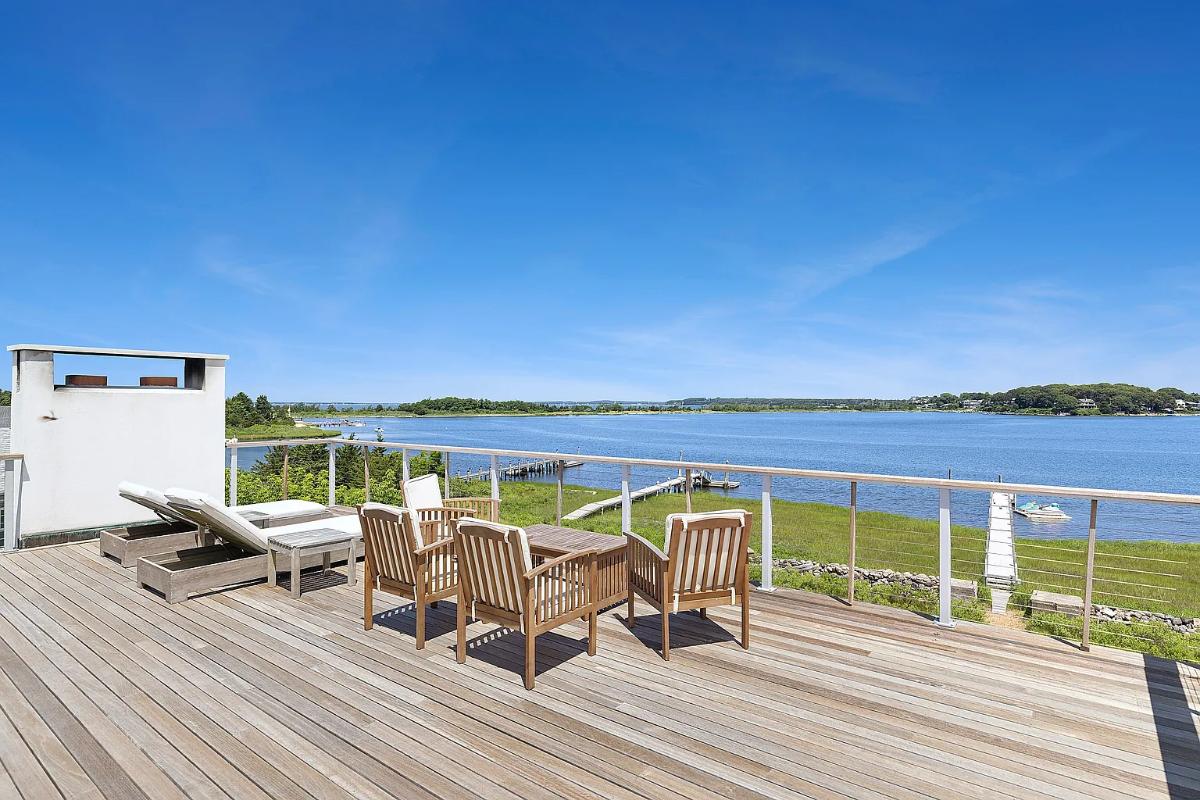Terrace with lounge chairs.