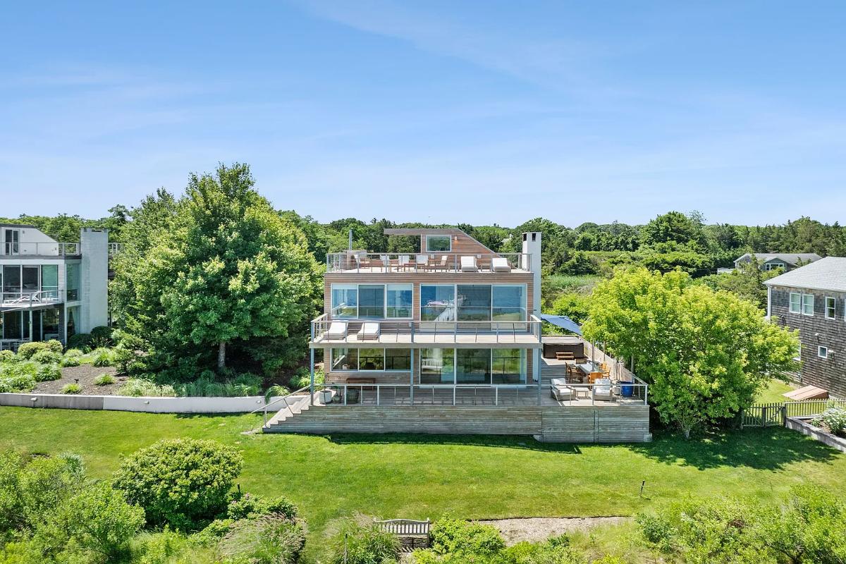 Aerial view of the house.