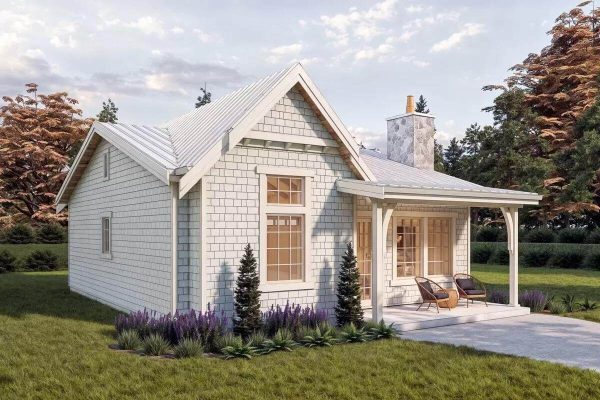 Shingled 2-Bedroom Country Cottage with Covered Front and Back Porches ...