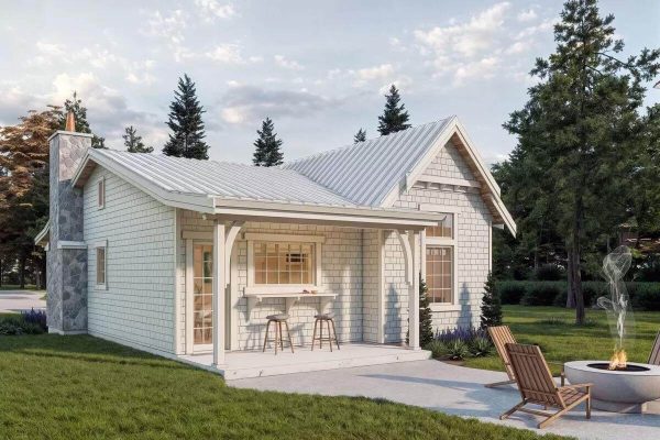 Shingled 2-Bedroom Country Cottage with Covered Front and Back Porches ...