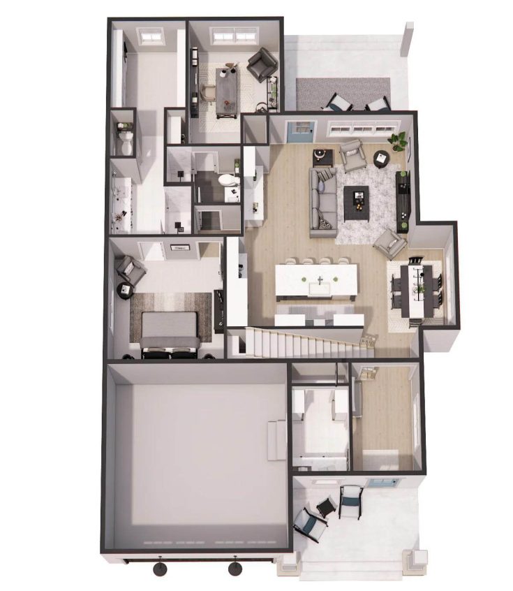 Craftsman Style 4-Bedroom Brentwood Home with Loft and Double Garage ...