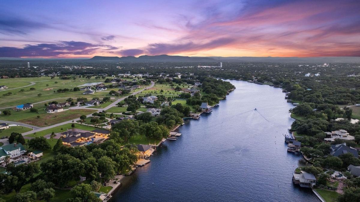 Aerial view of the property.