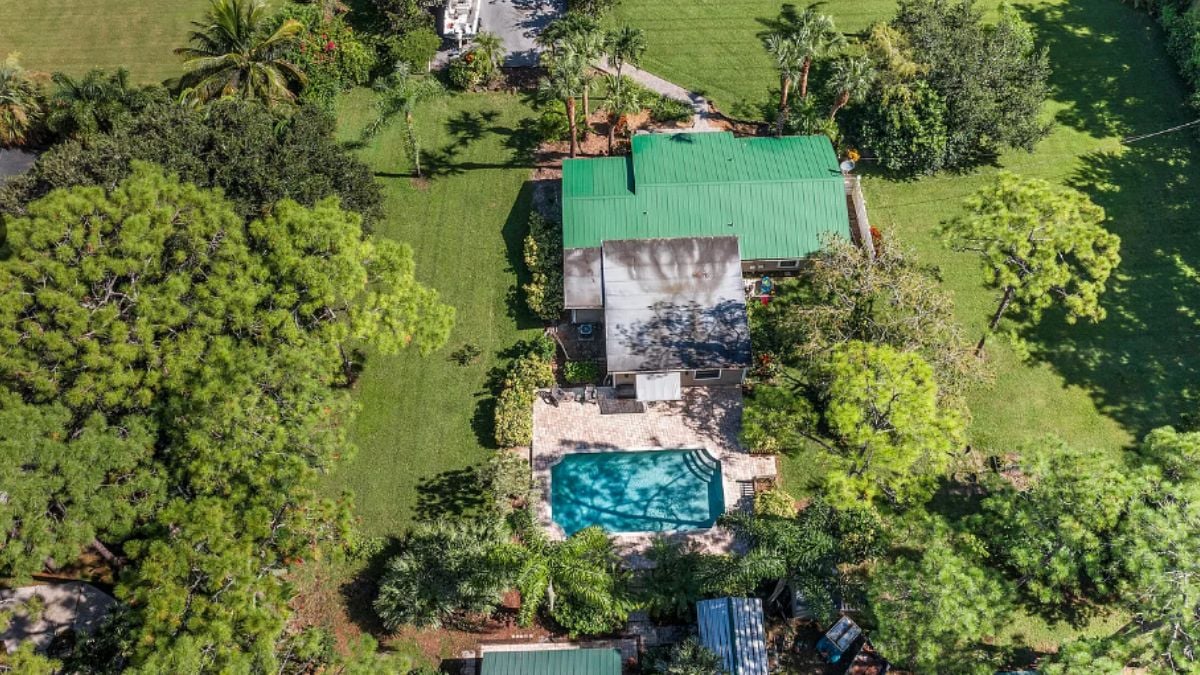 The aerial view of the property.