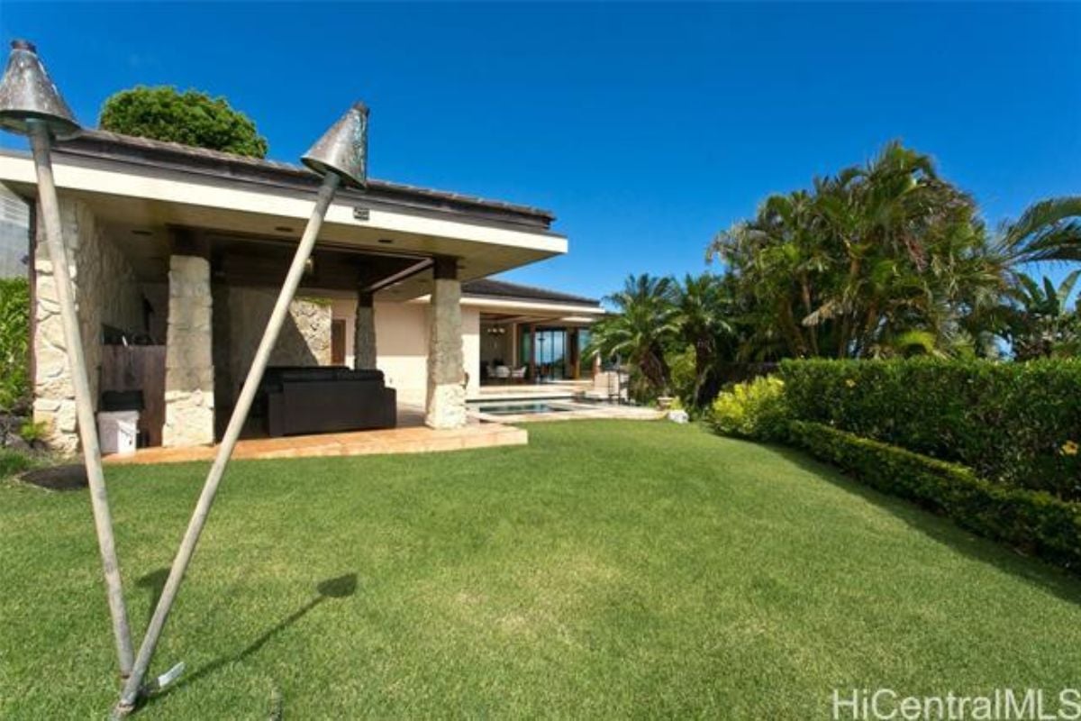The property's backyard.