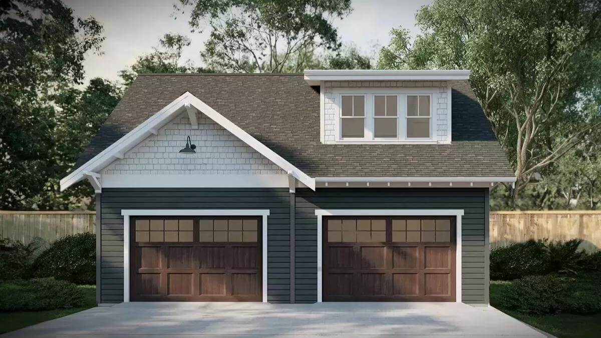 1-Bedroom ADU Carriage Home with 2-Car Garage (Floor Plan)
