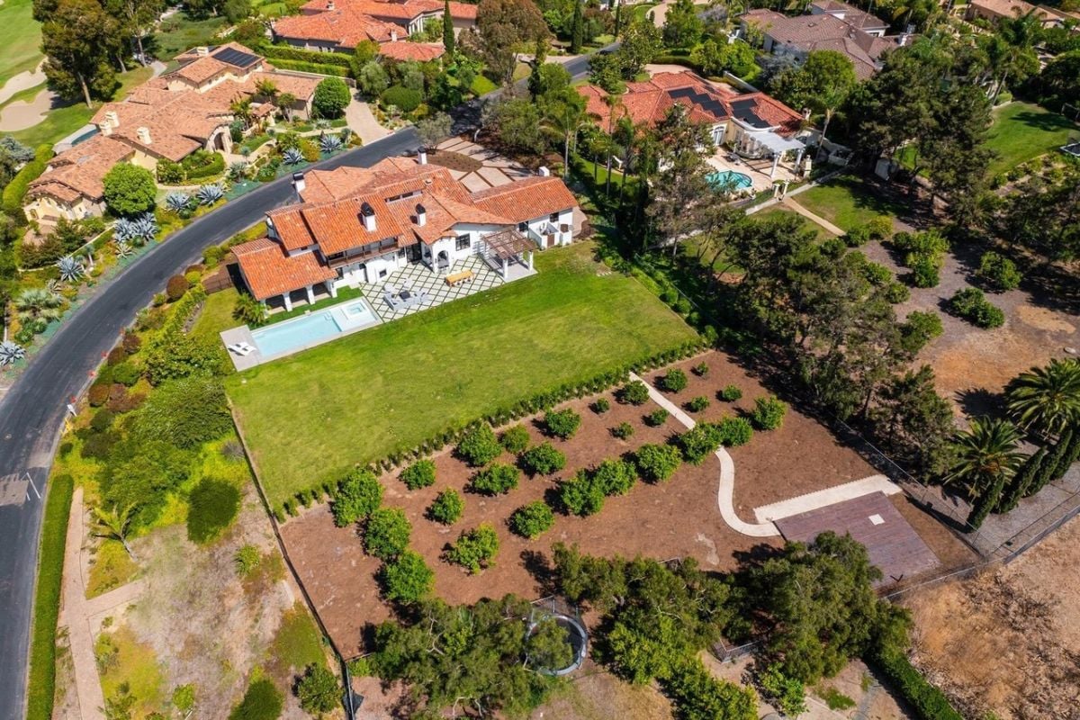 The aerial view of the property.