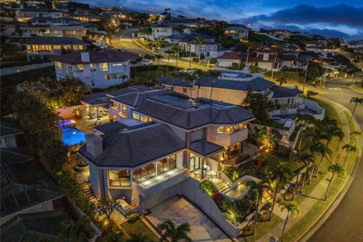 The aerial view of the property.